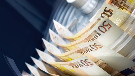 50€ bills inside the banknote processing system BPS® M7