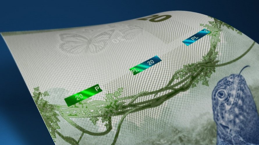 Example of a Hybrid ADDvance® banknote with the motif of a lizard