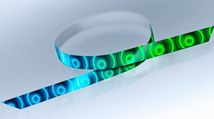 Display of the Galaxy security thread with dynamic 3-D color change effects