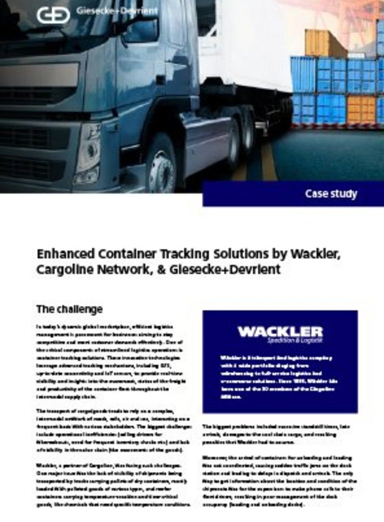 Cover of G+D Wackler Case Study
