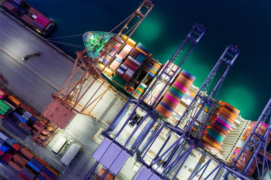 Containers by night
