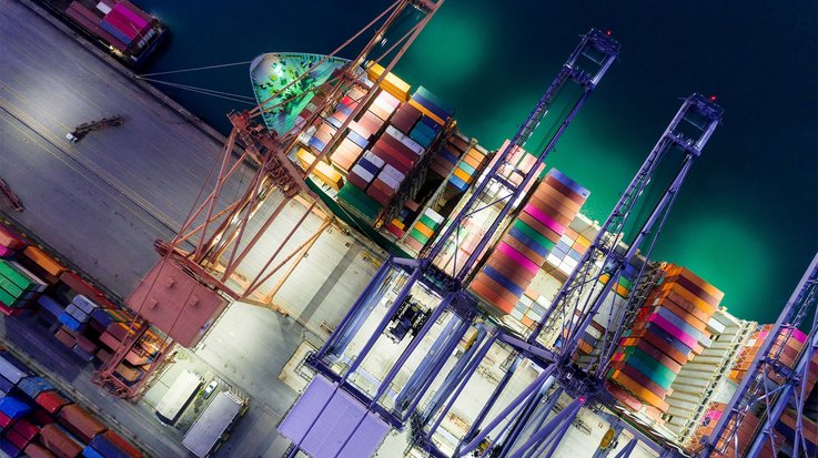 Containers by night