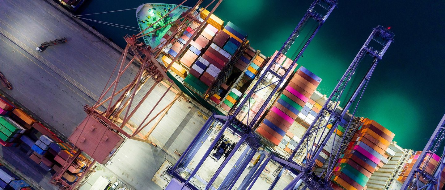 Containers by night