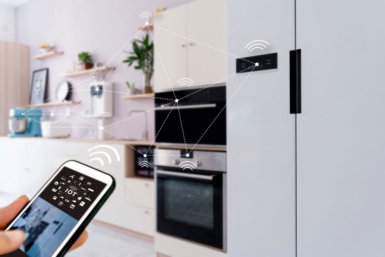 Person controls their smart home by mobile