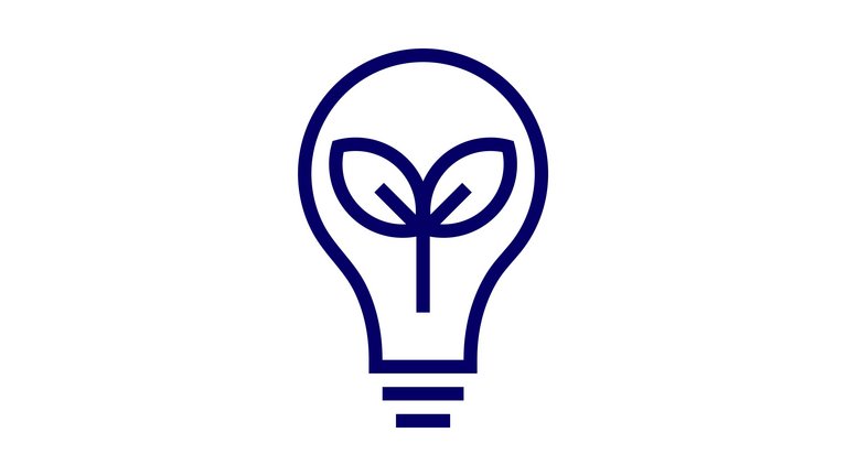 Icon of light bulb with plant symbol inside