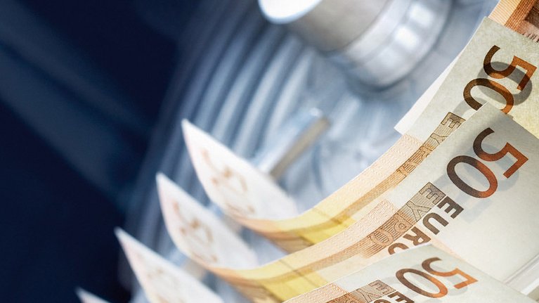 50€ bills inside the banknote processing system BPS® M7
