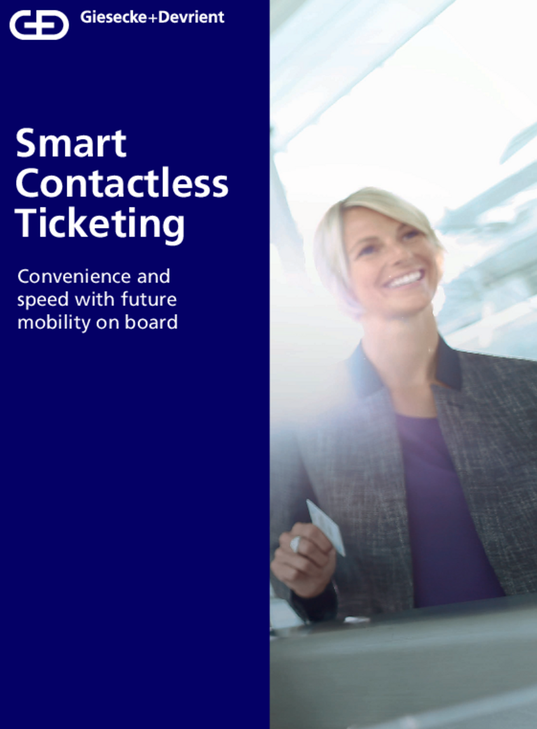 Click here to learn more about future mobility Cover of brochure about smart contactless ticketing