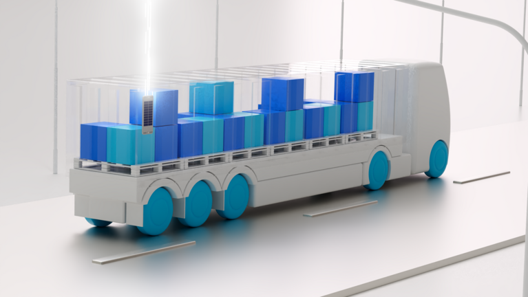 Truck with containers